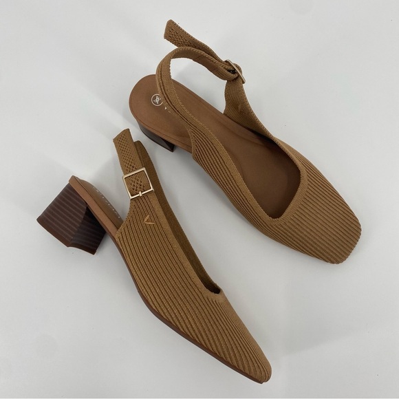 Vivaia Square Toe Block Heel Melody Slingback Nutmeg 40  9.5 - Picture 4 of 12